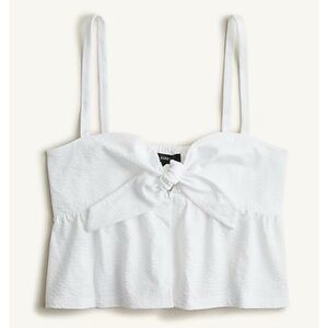 J Crew Seersucker tie-front top